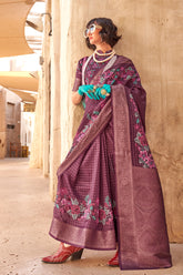 PURE HANDLOOM GEORGETTE WITH WEAVING BORDER & DIGITAL PRINT SAREE